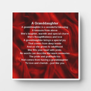 Plaque Poem Grandgirl - Design en soie rouge