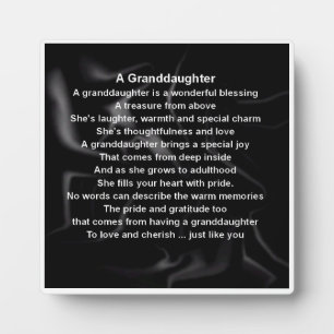 Plaque Poem Grandgirl - Noir Soie Design