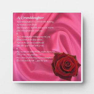 Plaque Poem Grandgirl - Soie rose et Rose