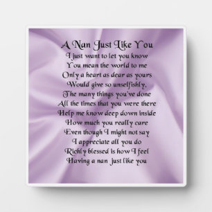 Plaque Poem Nan - Lilac Silk Design