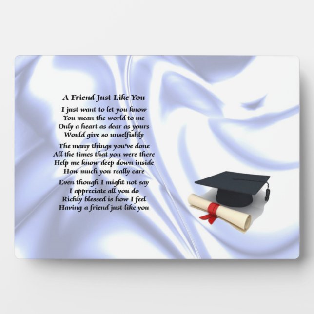 Plaque poème de l'ami de diplôme (Devant)