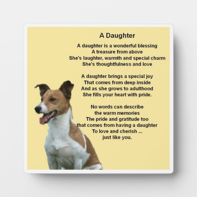 Plaque poème fille - Jack Russell Design (Devant)