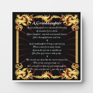 Plaque Poème Grandgirl - Design noir