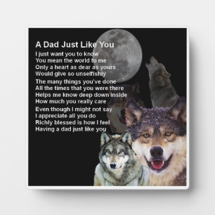Plaque poème papa - Design Wolf