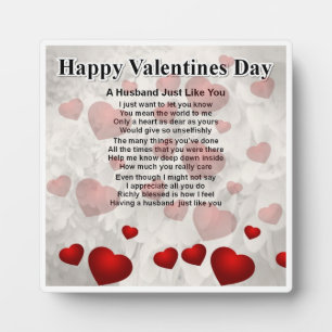 Plaque poétique du mari - Saint-Valentin - Coeurs