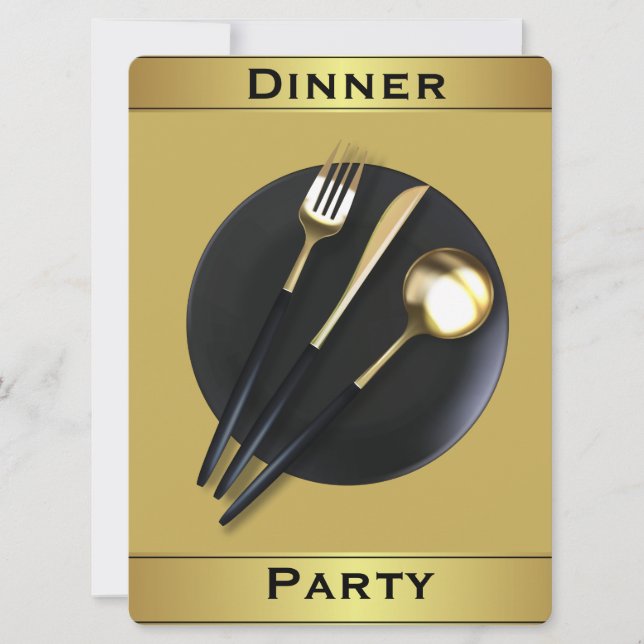 Plaque Pour Le Dîner. Invitation Formelle Dîner (Devant)