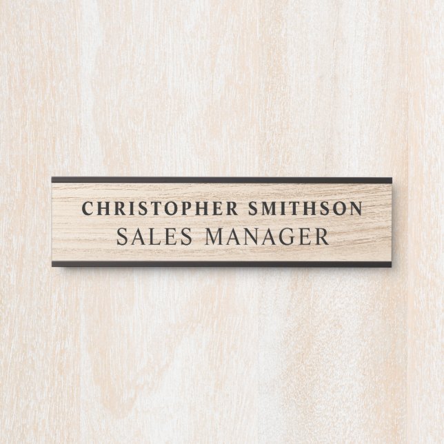 Plaque professionnelle en bois moderne Bureau modi (Devant)