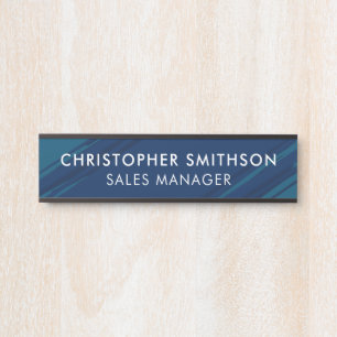 Plaque professionnelle moderne bleu Changeable Off