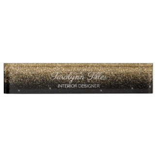 Plaque rouge du bureau de Parties scintillant Gold