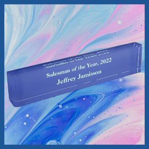 Plaque signalétique acrylique de bureau, vendeur