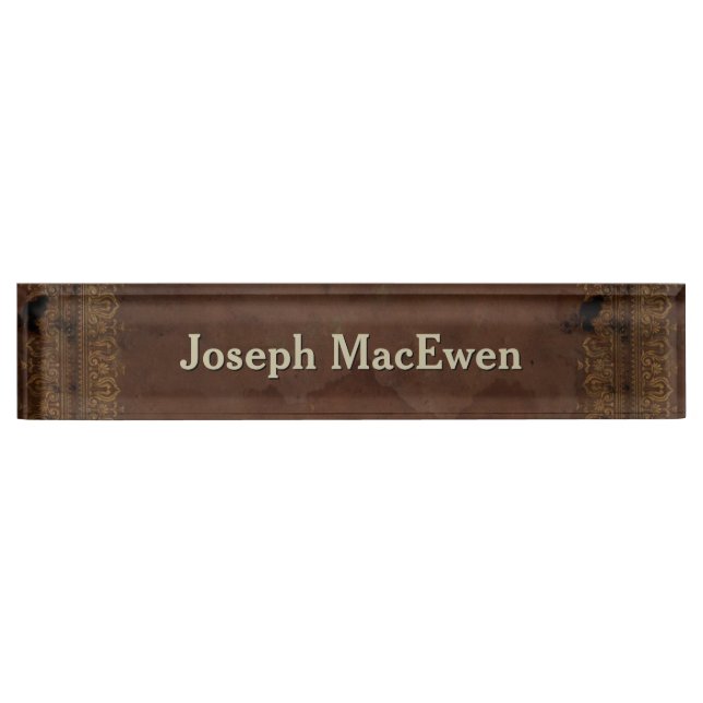 Plaque signalétique faite sur commande simili cuir (Devant)