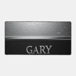 Plaque signalétique Gary Chrome avec gouttes de mé