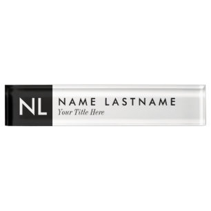 Plaque signalétique noire blanche élégante de