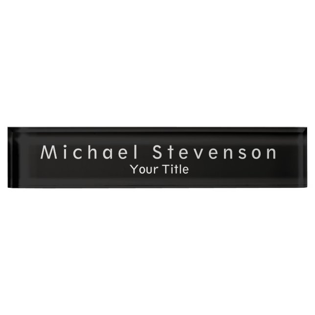 Plaque signalétique unique Black Elegant Modern De (Devant)