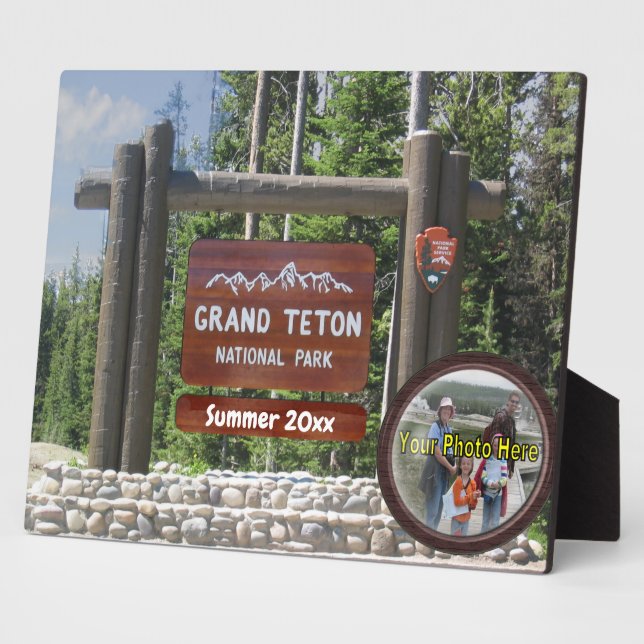 Plaque souvenir photo customisée Grand Teton (Côté)