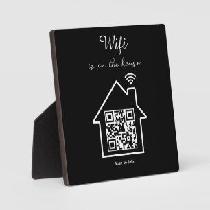 Plaque tabletop WiFi minimaliste moderne QR Code