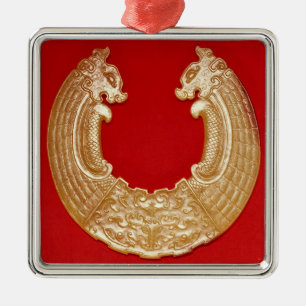 Plaque with two dragons and a Tao-tie mask Metal Ornament
