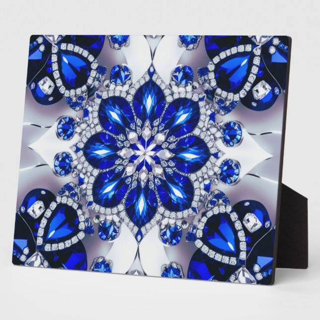 Plaque with White Blue Colours Modern Design (Side)