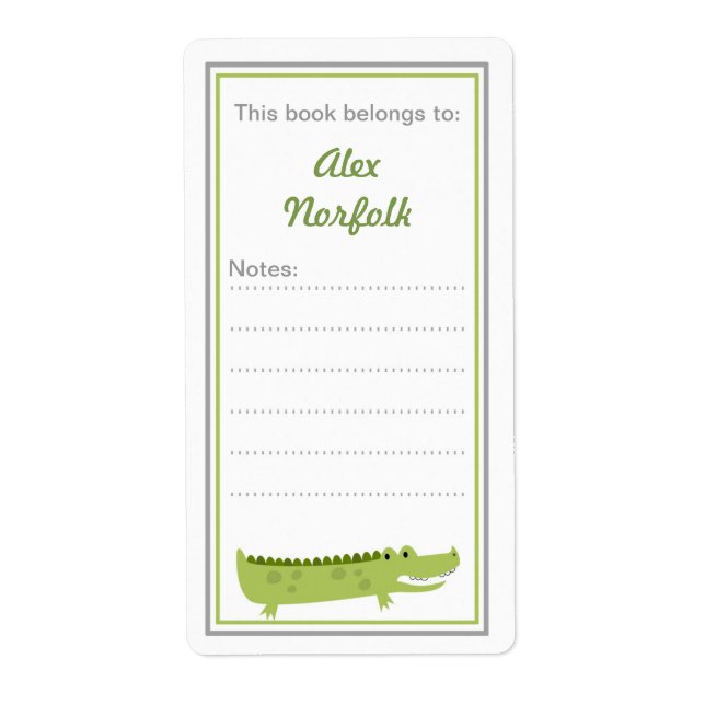 Plaques d'alligator avec zone de message (Devant)