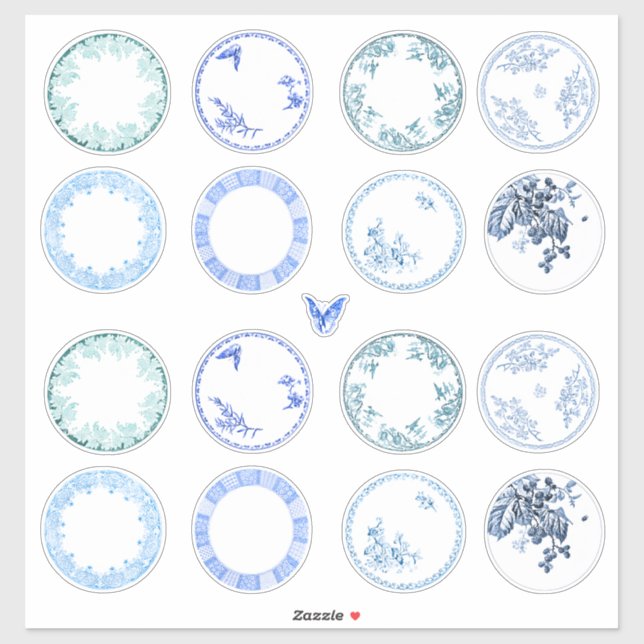 Plaques d'antiquités françaises | stickers BLEU (Feuille)