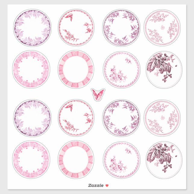 Plaques d'antiquités françaises | stickers RED (Feuille)