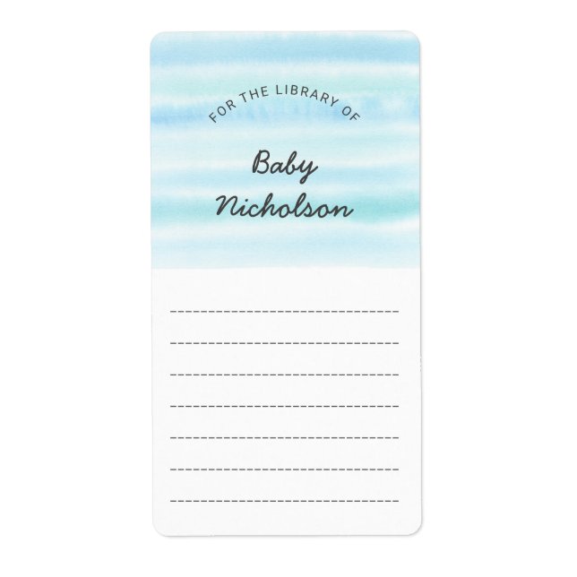 Plaques de baby shower Blue Green Watercolor (Devant)