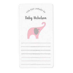 Plaques de baby shower rose Elephant