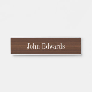 Plaques de bureau à motif de bois foncé classique