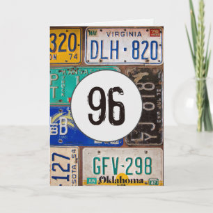 Plaques de licence vintages pour la carte d'annive