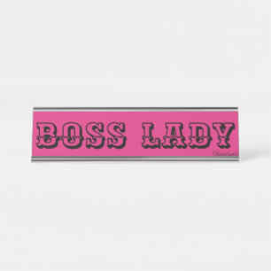 PLAQUES DE NOM DE BUREAU DE LA DAME BOSS