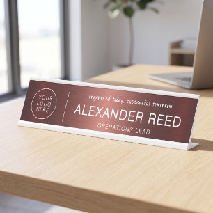 Plaques de nom de logo personnalisées en cuivre mo