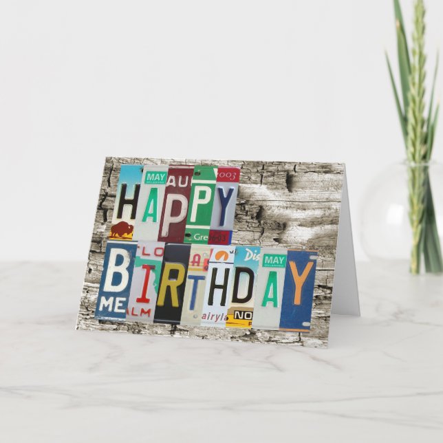Plaques de permis Bonne carte d'anniversaire (Devant)