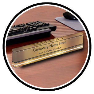 Plaques d'identification de bureau exécutif chic