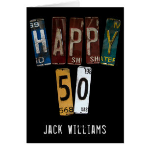 Plaques d'immatriculation de voiture 50e anniversa