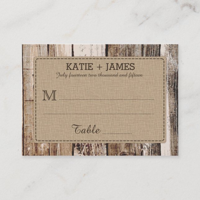 Plaques en bois Cartes de Mariage campagnard rusti (Devant)