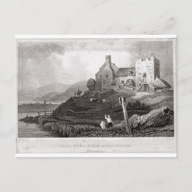 Plas Crug, near Aberystwyth, Cardiganshire (etchin Postcard (Front)