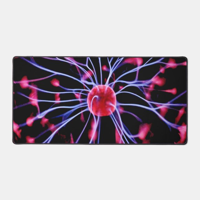 Plasma Ball Electrical Discharge Desk Mat (Front)
