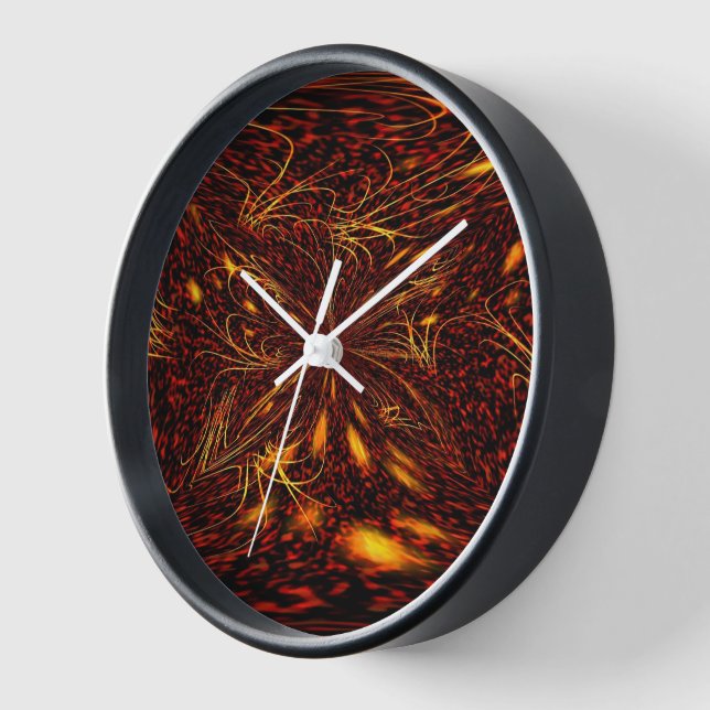Plasma Fire wall clock (Angle)