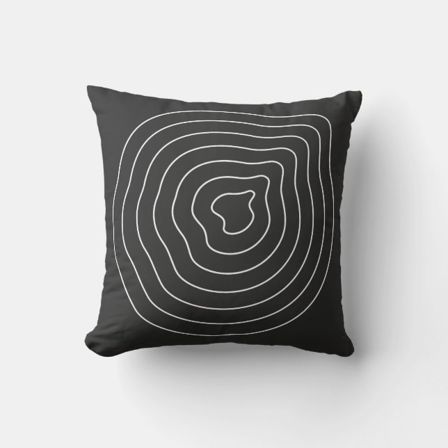 Plasma Ringwave Abstract Line Art Throw Pillow (Front)
