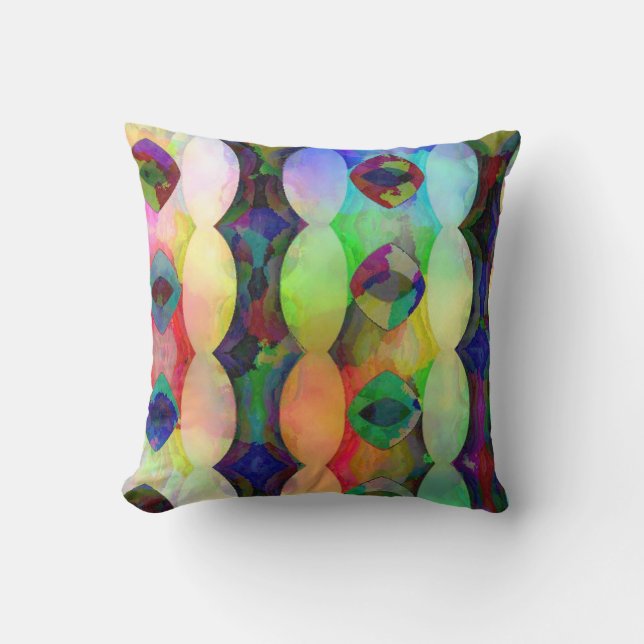 Plasma Vertical Diamonds and Ovals Throw Pillow (Front)
