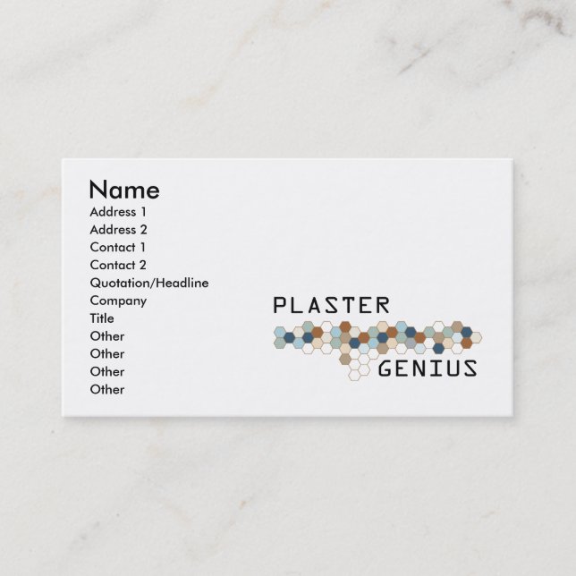 Plaster Genius Business Card (Front)