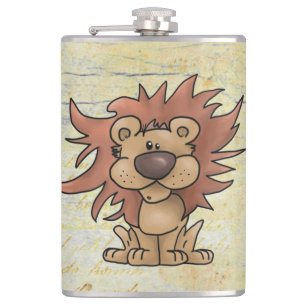 plaster lion hip flask