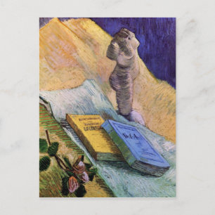 Plaster Statuette, a Rose and Novels - van Gogh Postcard