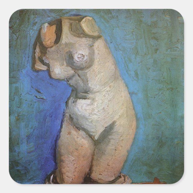 Plaster Statuette Female Torso by Vincent van Gogh Square Sticker (Front)