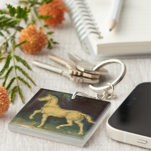 Plaster Statuette of a Horse by Vincent van Gogh Keychain
