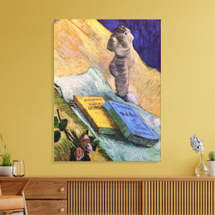 Plaster Statuette Rose and Novels Vincent van Gogh Canvas Print