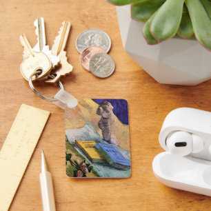 Plaster Statuette Rose and Novels Vincent van Gogh Keychain
