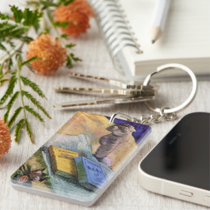 Plaster Statuette Rose and Novels Vincent van Gogh Keychain