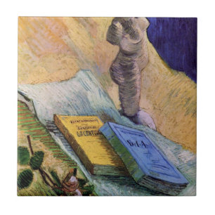 Plaster Statuette Rose and Novels Vincent van Gogh Tile