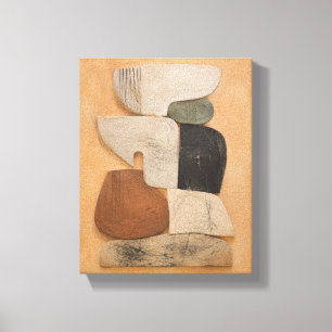 Plaster Totems in Quiet Balance Modern Abstract Ca Canvas Print
